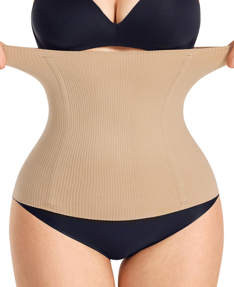 YERKOAD Waist Trainer for Women Corset Shapewear Tummy Control Faja Body Shaper Seamless Waist Cincher Postpartum Belly Band(Medium, Beige) - Image 1