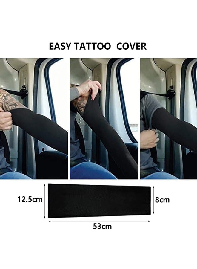 GUSGU Long Arm Sleeves Cover with Thumb Hole UV Sun Protection Cooling Sports Sleeve Arm Cover Sleeves Tattoo Cover Up Sun Protect Sleeves Unisex for Outdoor Women and Men - Image 2