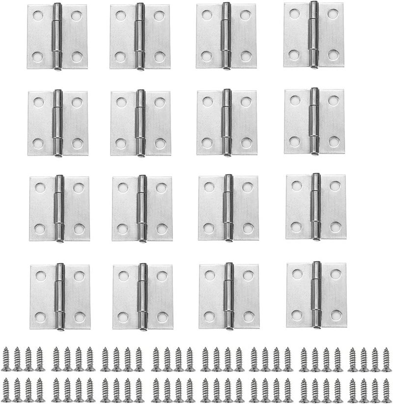 Teclican Mini Silver Hinges Small Hinge Vintage Hinge Door Hinge Folding Butt Hinges with Screw Open 270 Degree 24x20mm HW Pack of 10  - Image 2