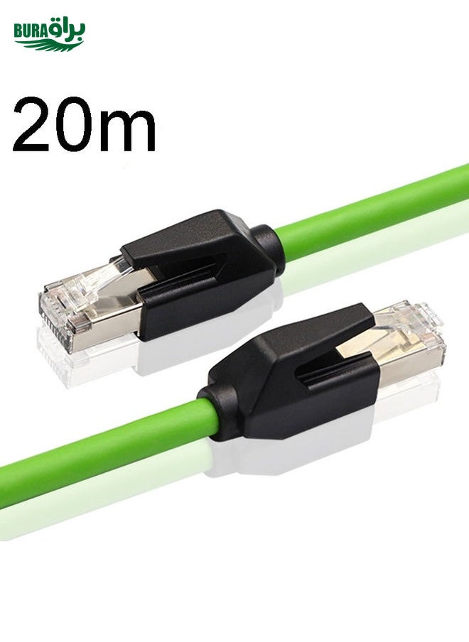 BURAQ 20m CAT6 Double Shielded Gigabit Industrial Cable Vibration-Resistant And Highly Flexible Drag Chain Cable  - Image 1