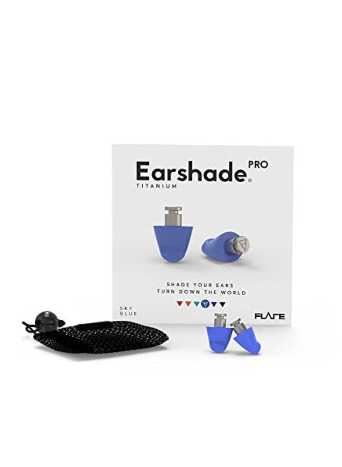 Flare Audio Flare Earshade Pro – Earplugs – Block Sound – Aerospace Titanium & Super Soft Memory Foam – Blue - Image 2
