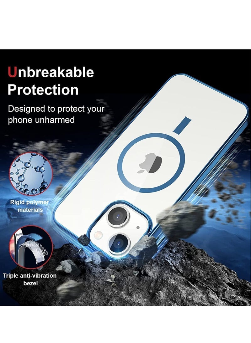 Raxoom Built-in Magnet Clear Case for iPhone 14, Compatible with Mag-safe Accessories, Slim Thin PC Durable Case Support Wireless Char-ging (iPhone 14, Black)  - Image 2