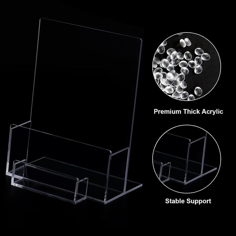 Al Raied ARS A5 Leaflet Holder with Business Card Holder, Crystal Clear Acrylic Brochure Holder 2 Pack - Image 5