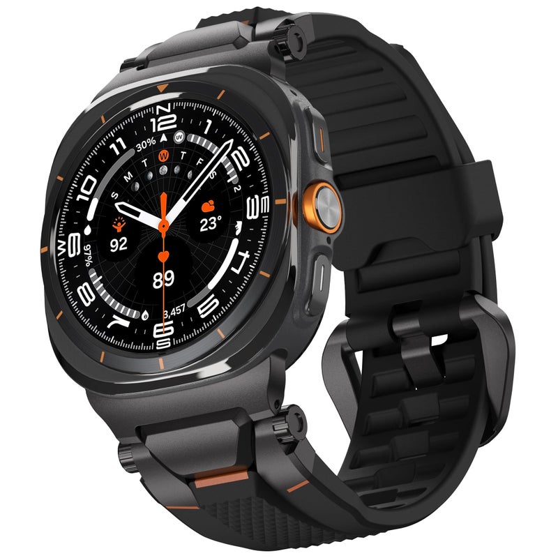 ULTIMAL Watch Band for Samsung Galaxy Watch Ultra 47mm (2025/2024) Compatible with Samsung Watch Strap Bands for Men Sport Bands for Watch Rugged Premium TPU & Metal (Black+Black) - Image 1