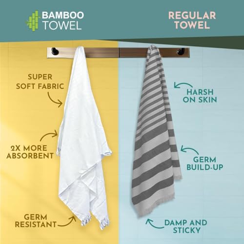 HEELIUM 100% Bamboo Turkish Bath Towel | Ultra Soft & Lightweight | High Absorbency & Fast Drying Towel for Bath | 150 cm x 75 cm - Image 2