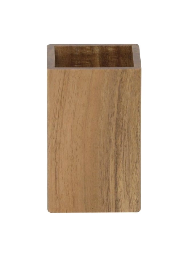 تيندانس كوب حمام من خشب السنط متين بتصميم مربع الشكل باللون بني 10.5 × 6.5 × 6.5 سم 61114167 - Image 1