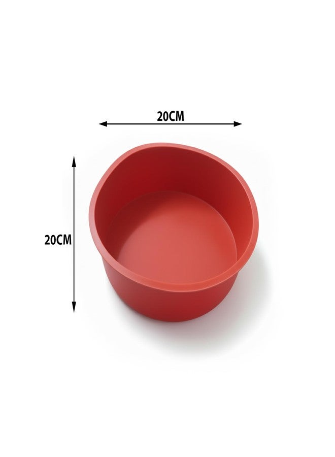 HS WORLD OF HORECA ESSENTIALS HS Silicone Round Cake Mould 20 cm – Assorted Colours – Flexible Non-Stick Baking Pan for Cakes, Desserts & Breads Multicolor (1 Piece) - Image 2