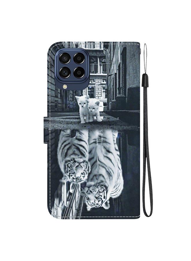 اس-توب جراب لهاتف Samsung Galaxy M53 5G مصنوع من الجلد برسومات ملونة وملمس كريستالي - Image 3