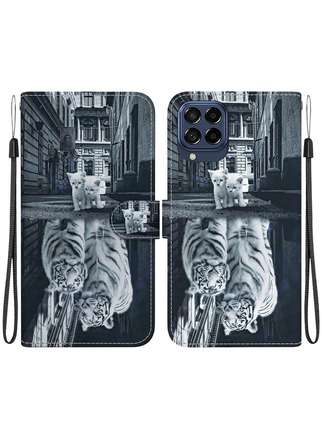 اس-توب جراب لهاتف Samsung Galaxy M53 5G مصنوع من الجلد برسومات ملونة وملمس كريستالي - Image 1