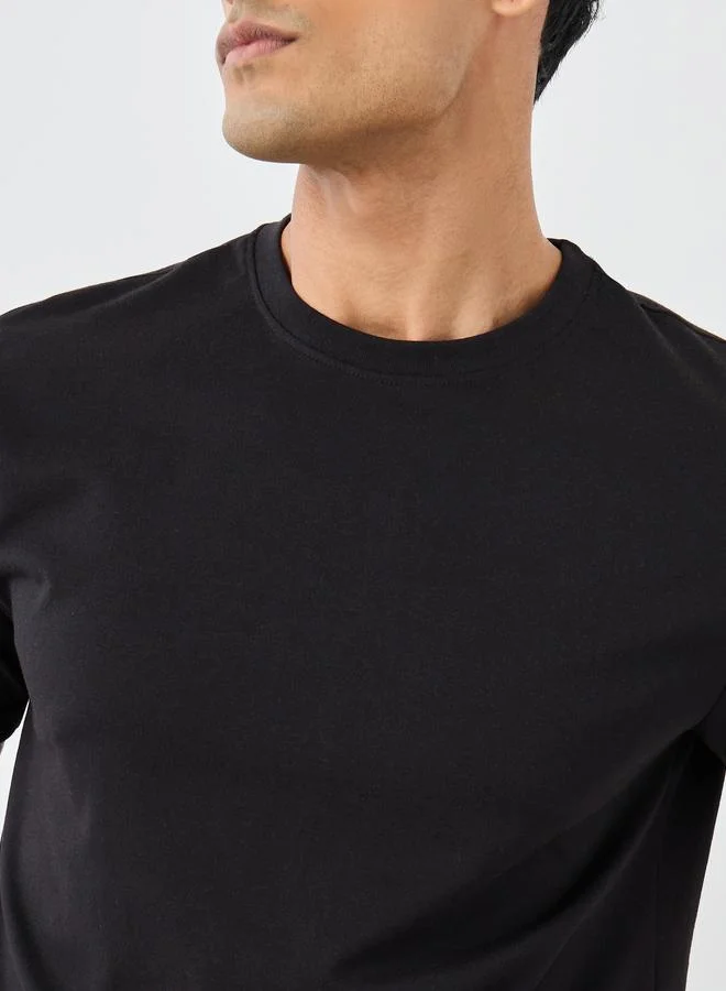 Styli Styli Pack of 10 - Cotton Rich Regular Crew Neck T-Shirt