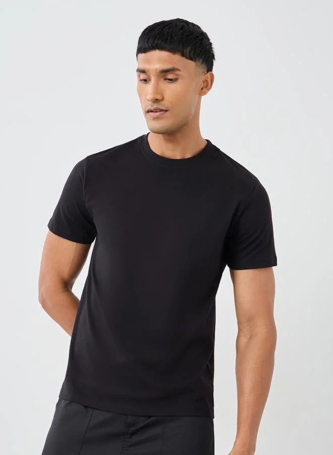 Styli Styli Pack of 10 - Cotton Rich Regular Crew Neck T-Shirt