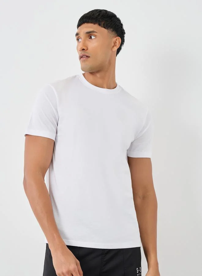 Styli Styli Pack of 10 - Cotton Rich Regular Crew Neck T-Shirt