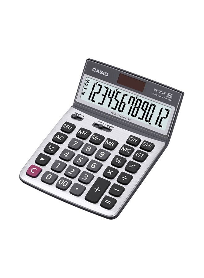 آلة حاسبة إلكترونية بشاشة سعة 12 رقماً طراز DX-120ST-W-DP رمادي