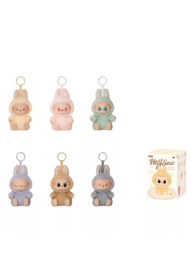 null - LABUBU Doll, Plush Toy Set Vinyl Plush Hanging Card,Blind Box Figures La bubu, The Monsters Plush Toys for Modern Home Decor, Collectible Toy Set Seat Pink - Image 1