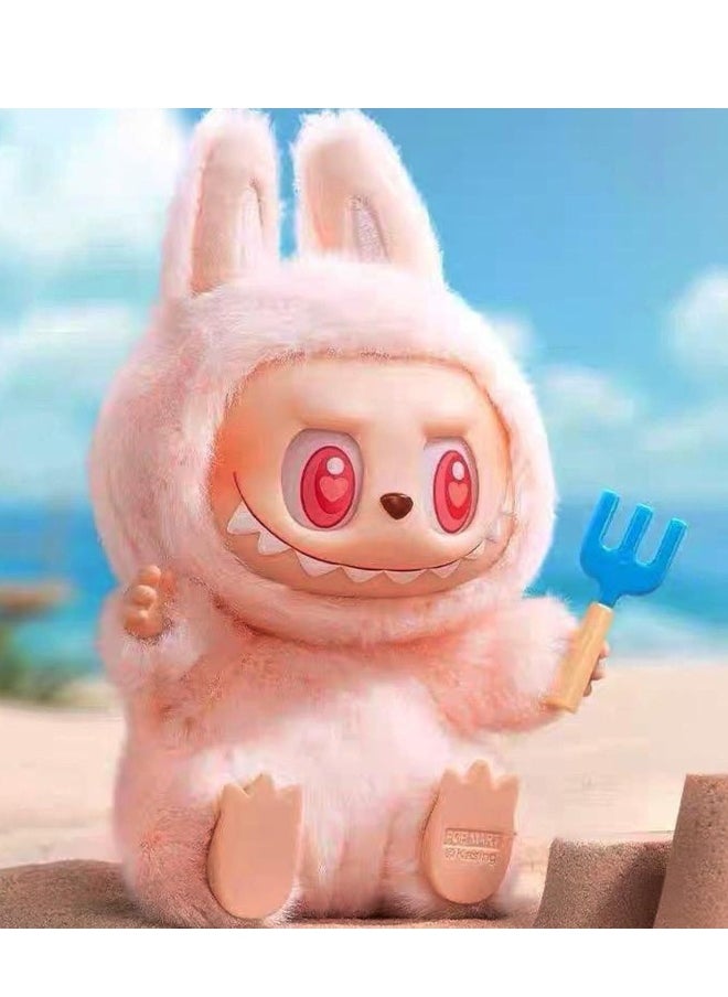 null - LABUBU Doll, Plush Toy Set Vinyl Plush Hanging Card,Blind Box Figures La bubu, The Monsters Plush Toys for Modern Home Decor, Collectible Toy Set Seat Pink - Image 1