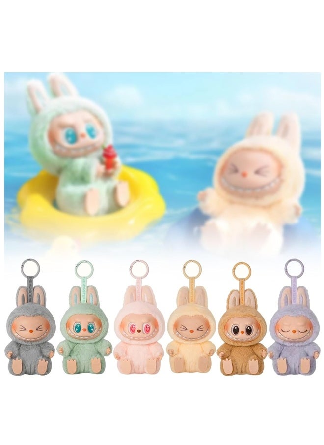 null - LABUBU Doll, Plush Toy Set Vinyl Plush Hanging Card,Blind Box Figures La bubu, The Monsters Plush Toys for Modern Home Decor, Collectible Toy Set Seat Pink - Image 1