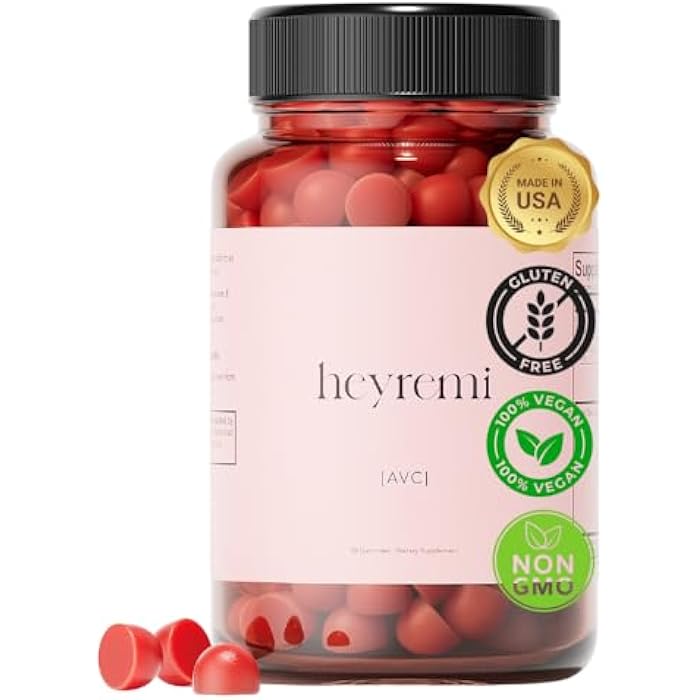 heyremi Sugar-Free Apple Cider Vinegar Gummies - Natural Digestive Support and Bloating Relief - Vegan Gut Health Support with Herbal Blend - 60 Gummies - Image 1