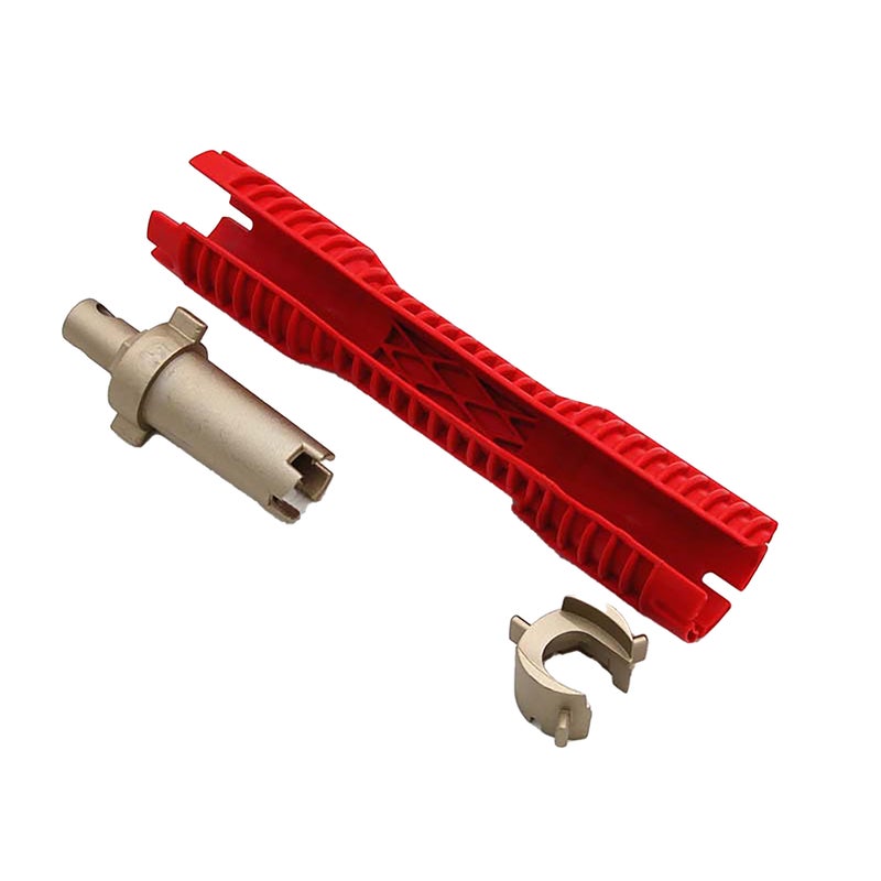 Manufacturers supply sink screw nut wrench multi-function double-headed pipe wrench faucet socket wrench Red three-head sink wrench Red three-head sink wrench - Image 1