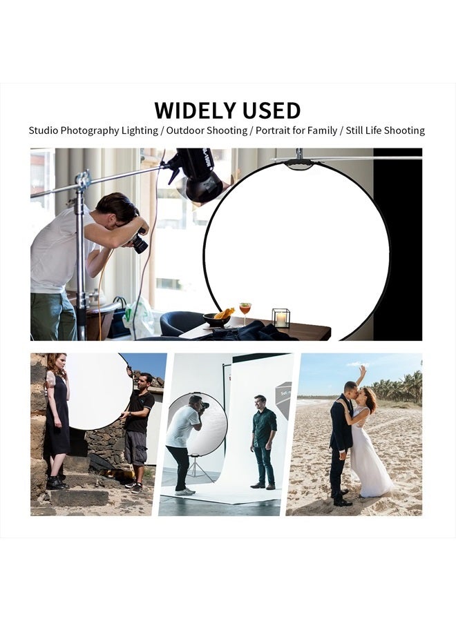 Selens Portable 5-in-1 24 Inch (60cm) Handle Round Reflector Collapsible Multi Disc with Carrying Case for Photography Photo Studio Lighting & Outdoor Lighting, Photography Multi-Disc Photo Reflector - Image 3