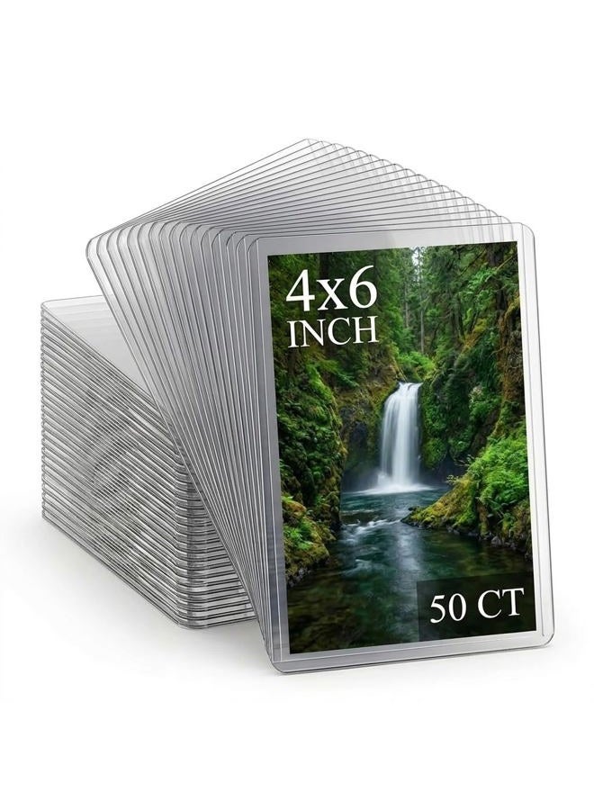 Coolbyl 4x6 Hard Sleeve Toploaders - Ultra Durable Card Protectors for Trading Cards, Photos & Collectibles - Crystal Clear PVC, Archival-Safe, Fits 4x6 Inch Sheet (50 Pack) - Image 1