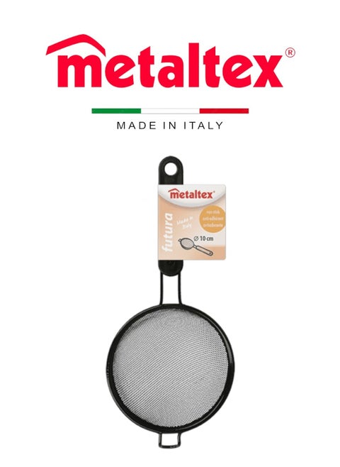 Metaltex Non-Stick Strainer – 10cm, Epoxy Coated Mesh, PS Plastic Handle, Made in Italy