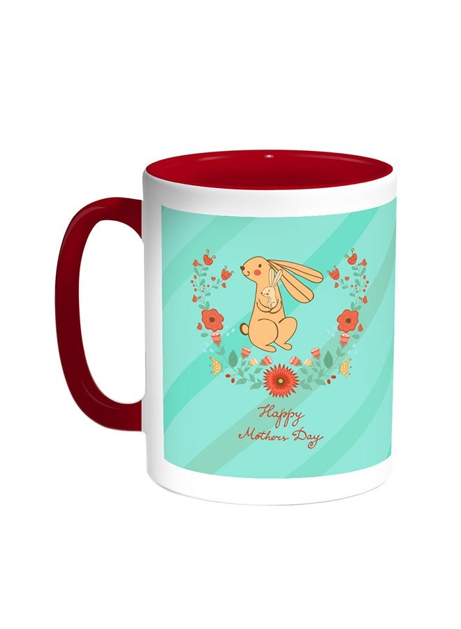 RYN Happy Mother's Day Printed Coffee Mug Red/White 11ounce