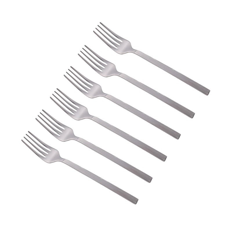 GROX GROX Stainless Steel Premium Sleek Regular Fork Silver Set of 6 19 cm - Image 2