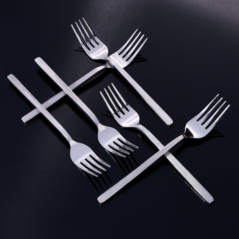 GROX GROX Stainless Steel Premium Sleek Regular Fork Silver Set of 6 19 cm - Image 5