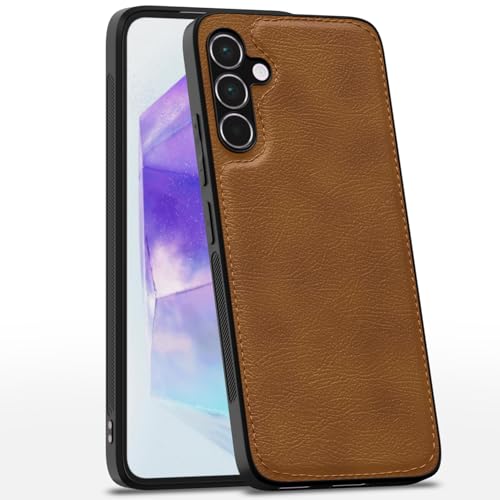 Pikkme Back Cover for Samsung Galaxy A55 5G | Full Camera Protection, Raised Edges & Super Soft-Touch Bumper Case (Brown) - Image 1