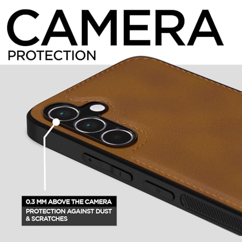 Pikkme Back Cover for Samsung Galaxy A55 5G | Full Camera Protection, Raised Edges & Super Soft-Touch Bumper Case (Brown) - Image 3
