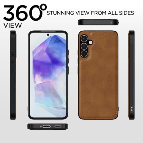 Pikkme Back Cover for Samsung Galaxy A55 5G | Full Camera Protection, Raised Edges & Super Soft-Touch Bumper Case (Brown) - Image 4