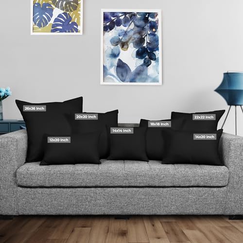 Utopia Bedding Throw Pillows (Pack of 2, Black), 12 x 20 Inches Indoor Decorative Pillow Insert for Sofa, Bed and Couch - Image 2