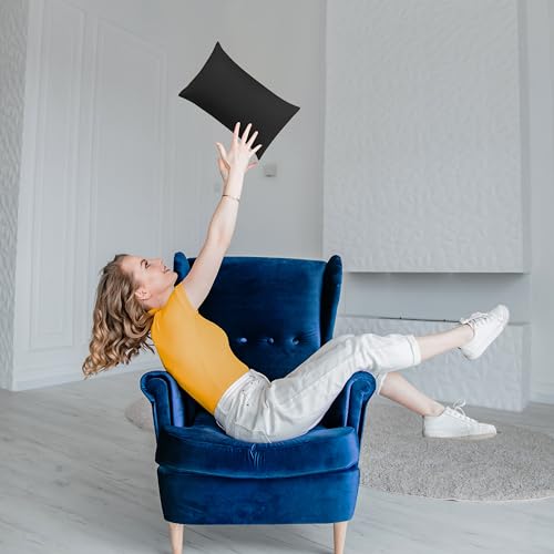 Utopia Bedding Throw Pillows (Pack of 2, Black), 12 x 20 Inches Indoor Decorative Pillow Insert for Sofa, Bed and Couch - Image 3