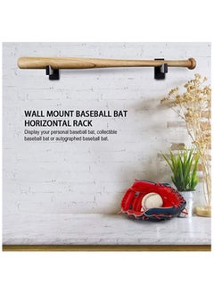 Excefore Baseball Bat Display Stand 2PCS Baseball Bat Display Case Sturdy Baseball Bat Stand Baseball Bat Display Holder Baseball Bat Horizontal Rack Baseball Bat Bracket Holder (Solid Wood Wood Grain)  - Image 2