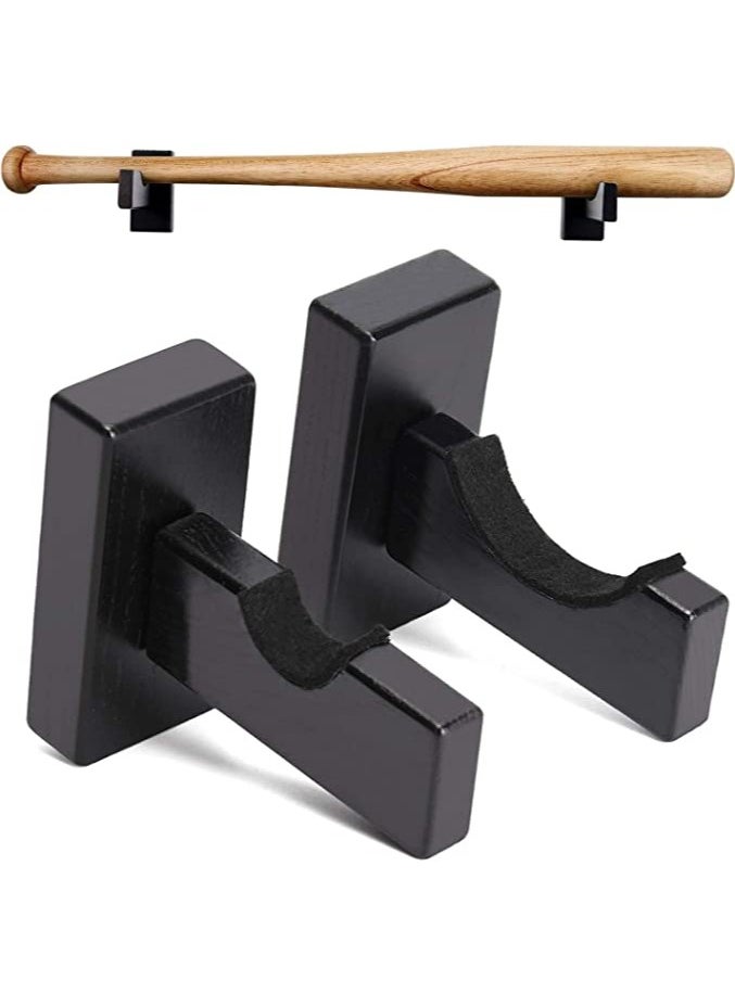 Excefore Baseball Bat Display Stand 2PCS Baseball Bat Display Case Sturdy Baseball Bat Stand Baseball Bat Display Holder Baseball Bat Horizontal Rack Baseball Bat Bracket Holder (Solid Wood Wood Grain)  - Image 1