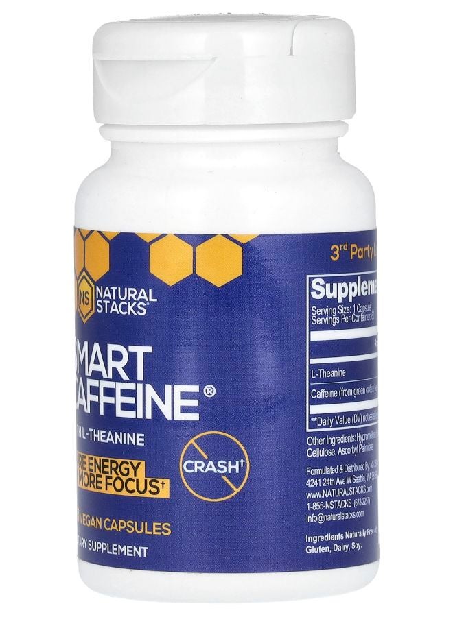 Natural Stacks كافيين ذكي مع L-ثيانين 60 كبسولة نباتية - Image 2