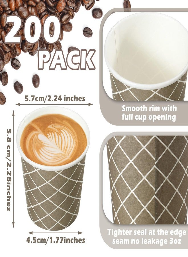 Rtteri 200 Pcs Count 3 oz Disposable Coffee Cups Disposable Espresso Cups Small Paper Cups 3 oz Cups for Coffee Tea Cocoa Juice Mini Paper Cups for Cafes Offices and Home - Image 3