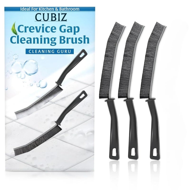 CUBIZ 3-PCS Gap Cleaning Brush, Bathroom Gap Cleaning Brush, Clean The Dead Corners of Bathroom Kitchen Tiles,Multifunctional Window Slots, Multi-Purpose Door Window Track Deep Supplies - Image 1