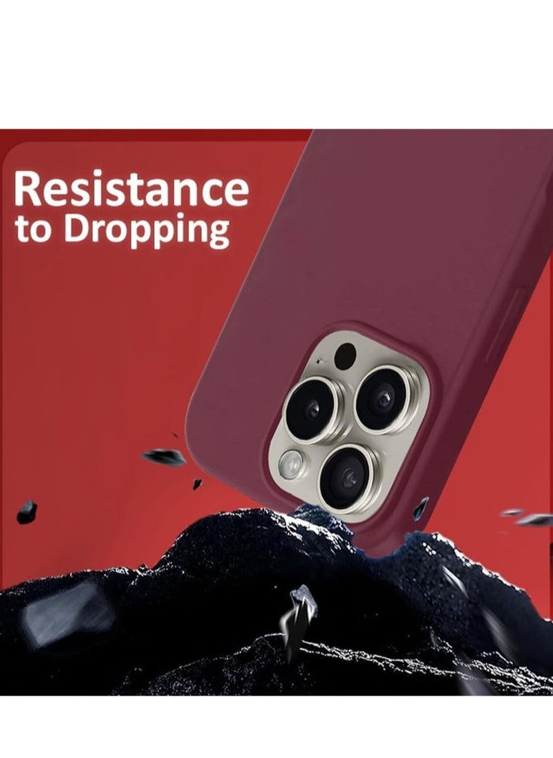 "Liquid Silicone Case for iPhone 16 Pro Max – Ultra Slim Design, Soft Anti-Scratch Microfiber Lining & Drop Protection"