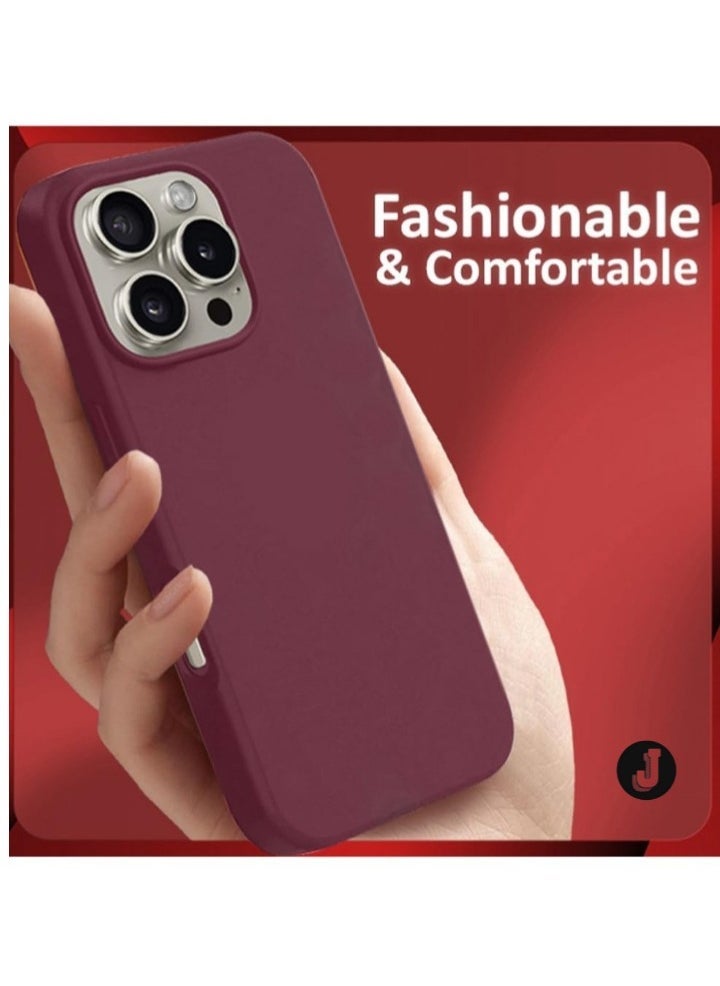 "Liquid Silicone Case for iPhone 16 Pro Max – Ultra Slim Design, Soft Anti-Scratch Microfiber Lining & Drop Protection"