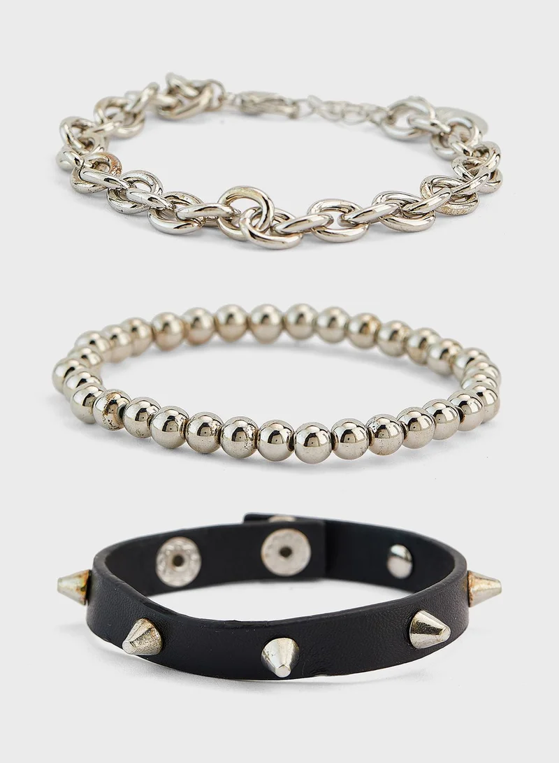 Claires Kids Set Of 3 Leather Bracelet