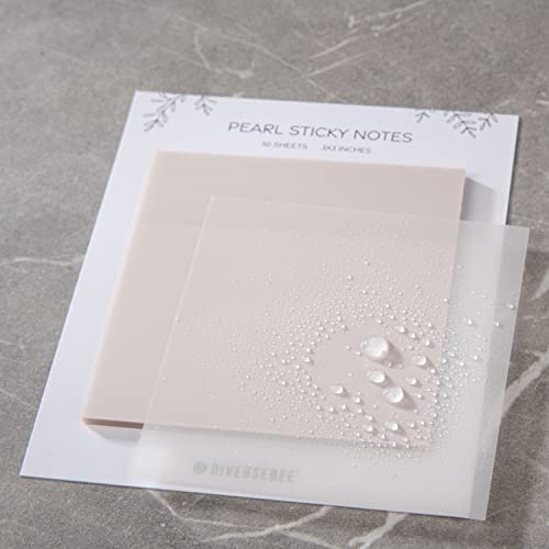 DiverseBee 50 Sheets Pastel Transparent Sticky Notes, 3x3” Clear Sticky Tabs, Translucent Page Flags Book Markers Stickers, Planner Accessories, Bible Journaling Study Office School Supplies (Pearl) - Image 2