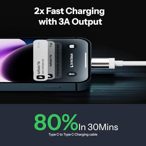StuffHoods 45W Type-C to Type-C Cable | Compatible for Nothing Phone 3a/3a/3a Pro/2/2a/2 Pro/2a Plus/CMF Phone 2/2 Pro/1,CMF Buds,Laptop,Samsungg,Oneeplus | 45W Fast Charging & Data Sync | Tangle-Free Charger - Image 3