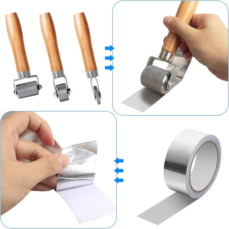 FCHO Car Sound Deadening Roller Tool Set with Aluminum Foil Tape - 3 Pcs Seam Roller and 66 Feet Tape - Image 3