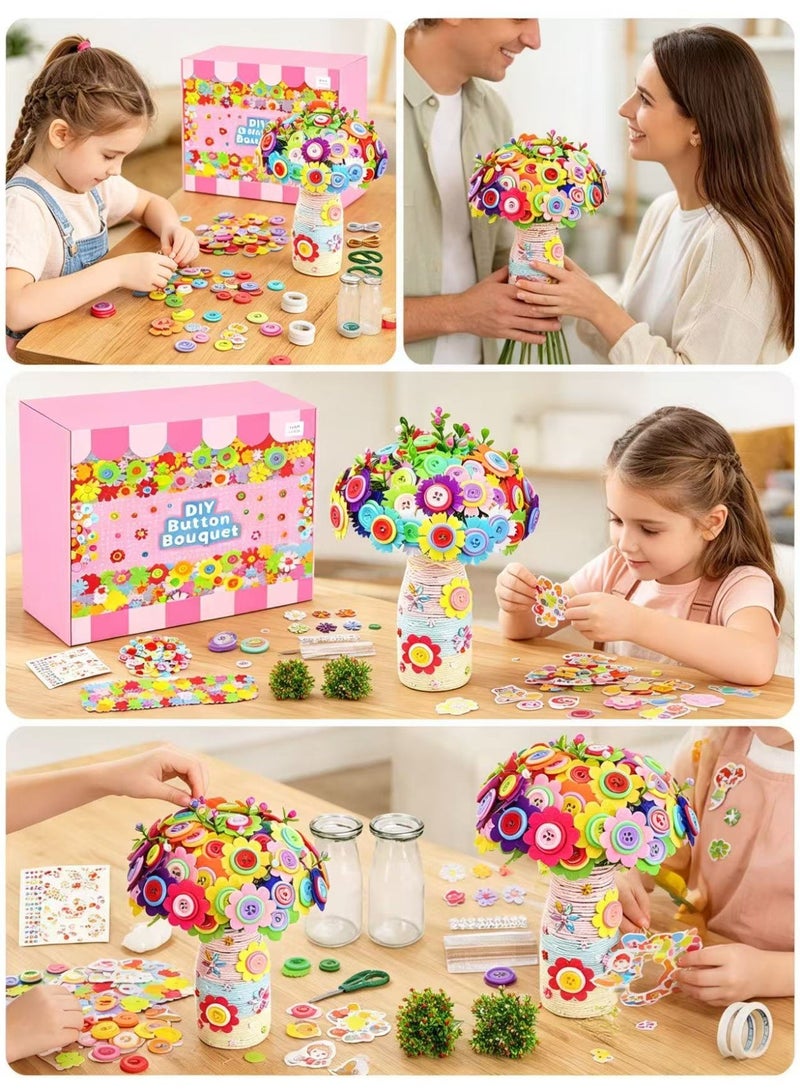 Prime Choice Non-Woven Fabric Button Flower Kit DIY Craft Kit for Kids Handmade Art Project Children Educational Toys New Year Christmas Birthday Gift - Image 5
