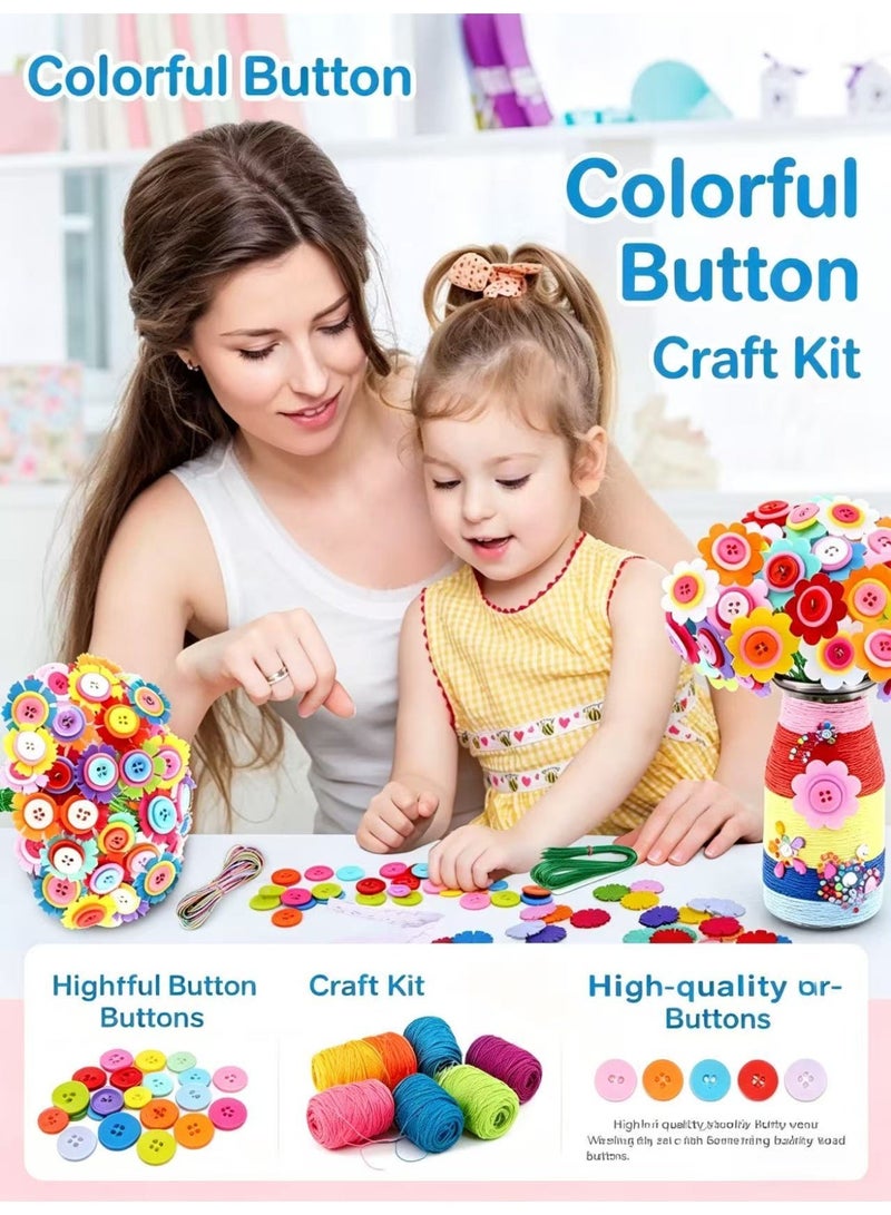 Prime Choice Non-Woven Fabric Button Flower Kit DIY Craft Kit for Kids Handmade Art Project Children Educational Toys New Year Christmas Birthday Gift - Image 4