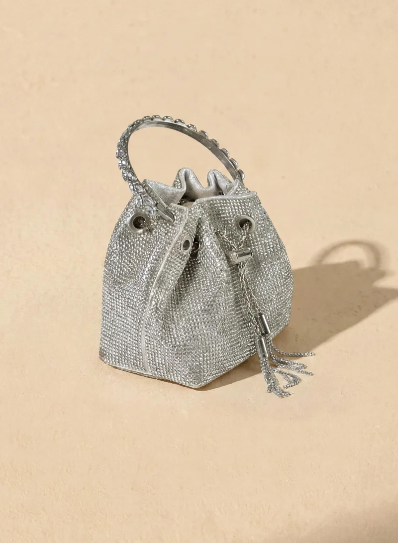 سنفير Crystal Embellished Bucket Bag