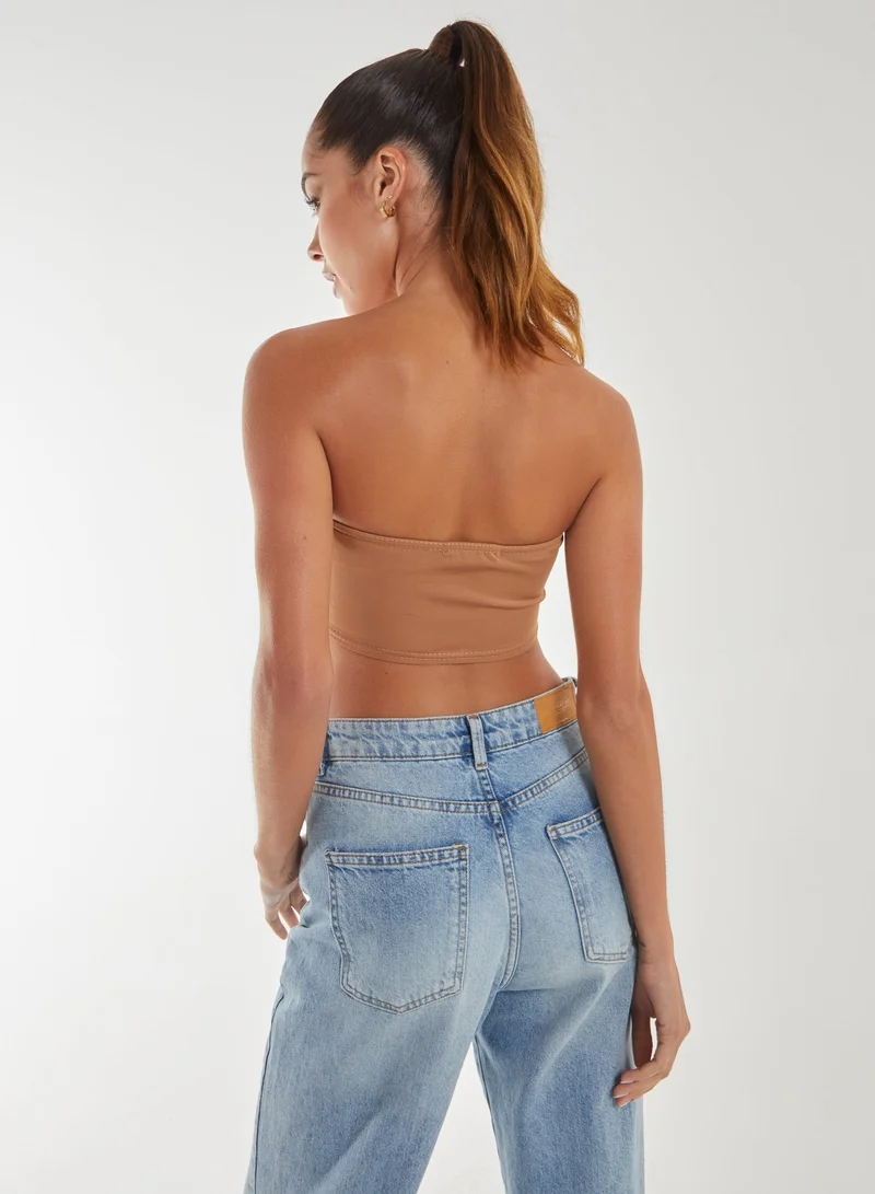 Pink Vanilla Seam Detail Corset Top