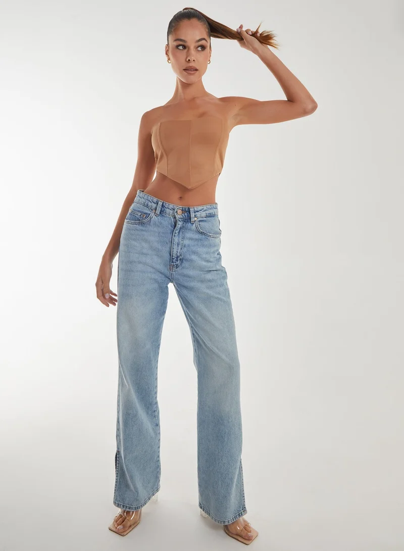 Pink Vanilla  Seam Detail Corset Top for Women | Best Price UAE