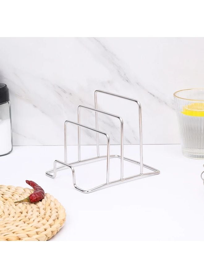 Silvery Four Grid Divider For Cutting Boards Pot Lids And Kitchen Utensils - Image 4